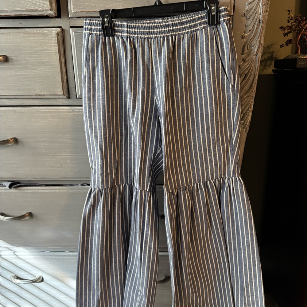 Anthropologie Samantha Dru Striped Flared Pants